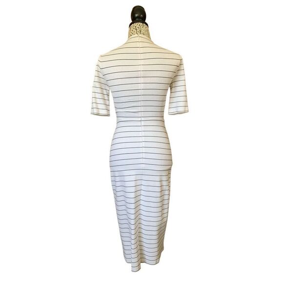 Rosetta Getty Cross Panel Striped Cutout Midi Dress White, Black Size XS - Picture 6 of 12